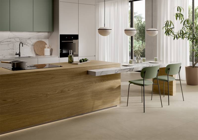 ilot central avec table pour cuisine moderne en Haute-Loire